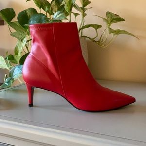 Top Shop Red Heeled Booties